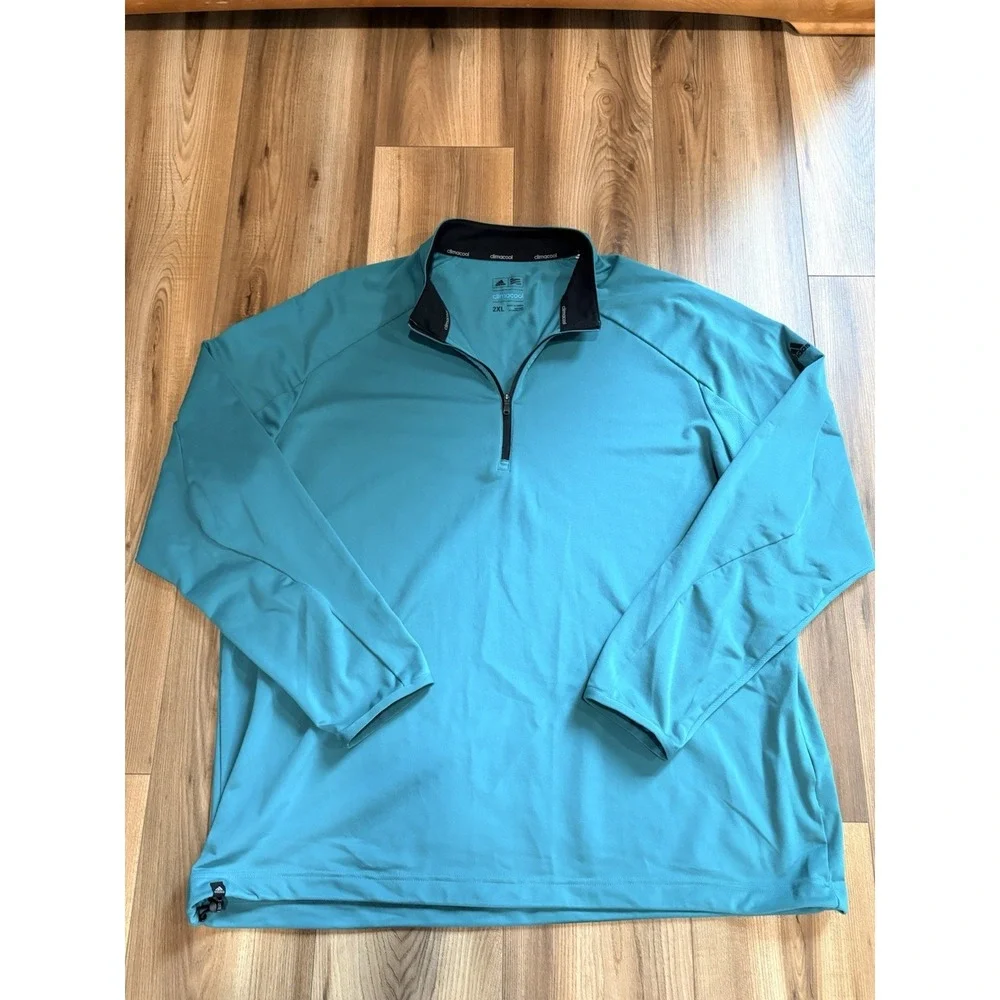 Adidas Climacool Quarterzip Pullover Men's 2XL Green Golf Fleece